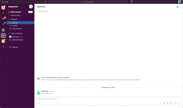 Get started by updating your Slack profile