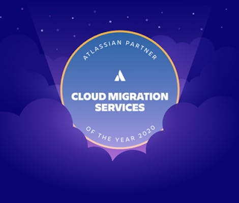 Atlassian cloud migration award logo