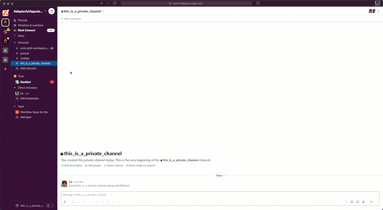 How to browse Slack channels gif