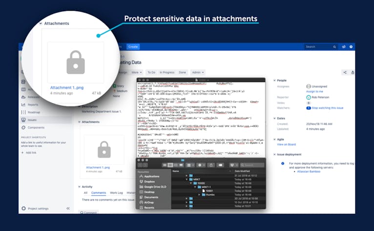 Product screenshot of Encrypting attachments