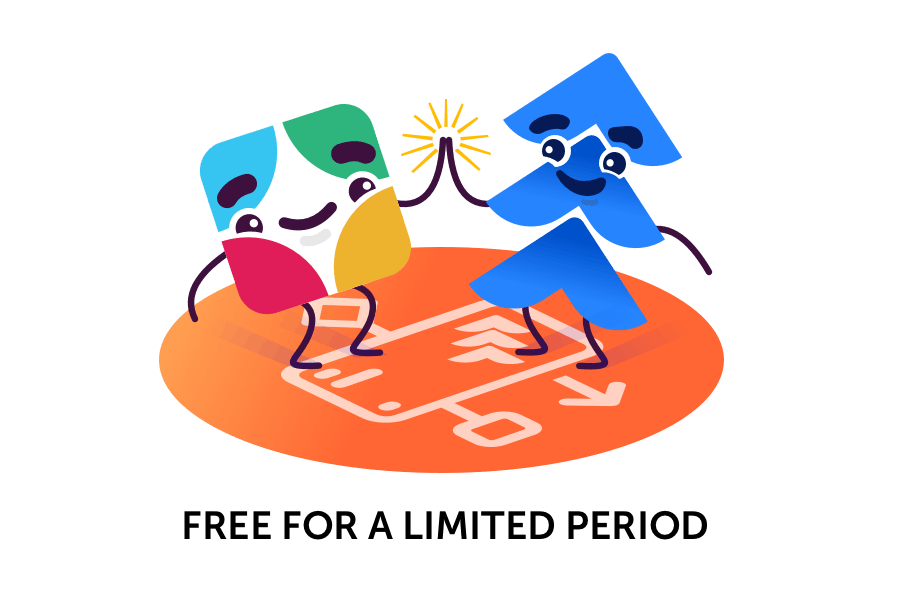 Slack and Jira logo high-five with free for a limited period text