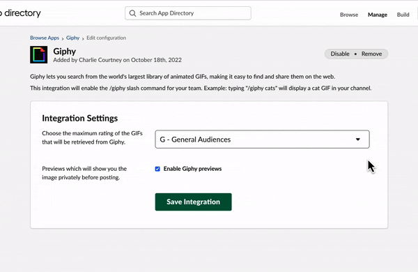 How to manage your GIPHY settings in Slack