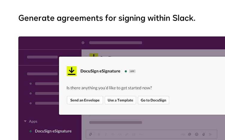 Image by Docusign on the Slack App directory