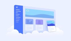Large screen illustration with cards