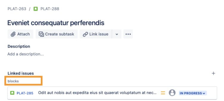 Jira linked issues blocks