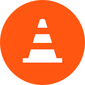 White traffic cone on orange background