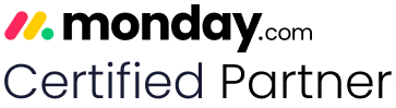 monday.com certified partner logo.