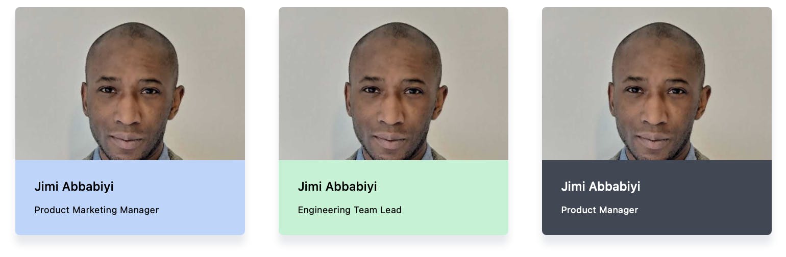 Card macro showing profile pictures
