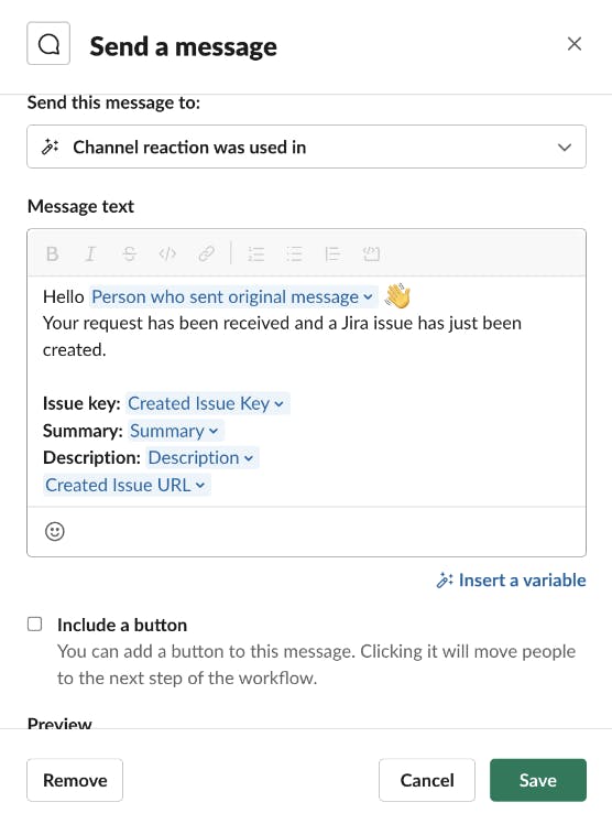 Screenshot showing message preview
