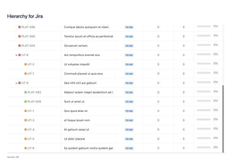 Complete view of Jira linked issues in Hierarchy for Jira