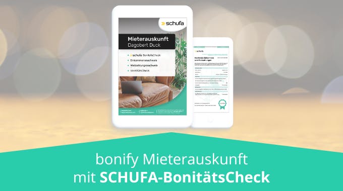 bonify Mieterauskunft mit SCHUFA-BonitätsCheck