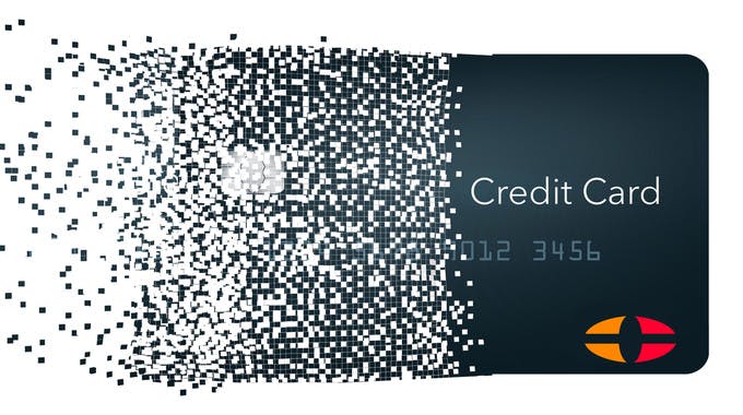 Virtuelle Kreditkarte die zerfällt