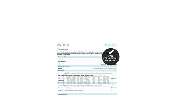 Bonitätsauskunft für Vermieter bonify