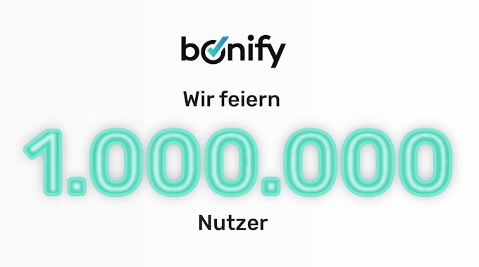 bonify feiert 1 Million Nutzer - Titel
