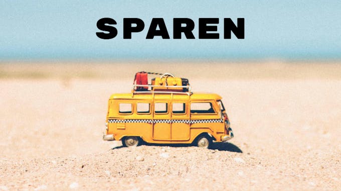 Bild mit Bus auf Sand