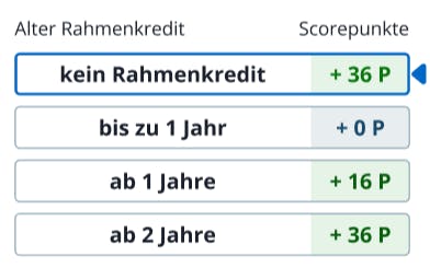 SCHUFA-Score Faktor / Kriterium 5: Rahmenkredit