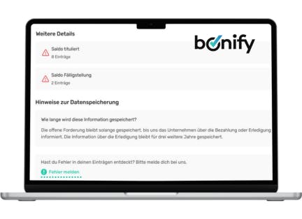 schufa eintrag löschen lassen mit bonify