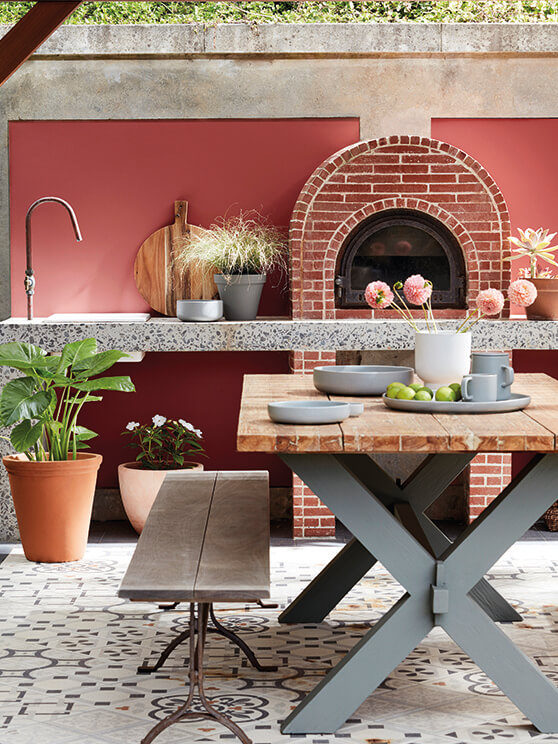 Een buitenkeuken in de tuin