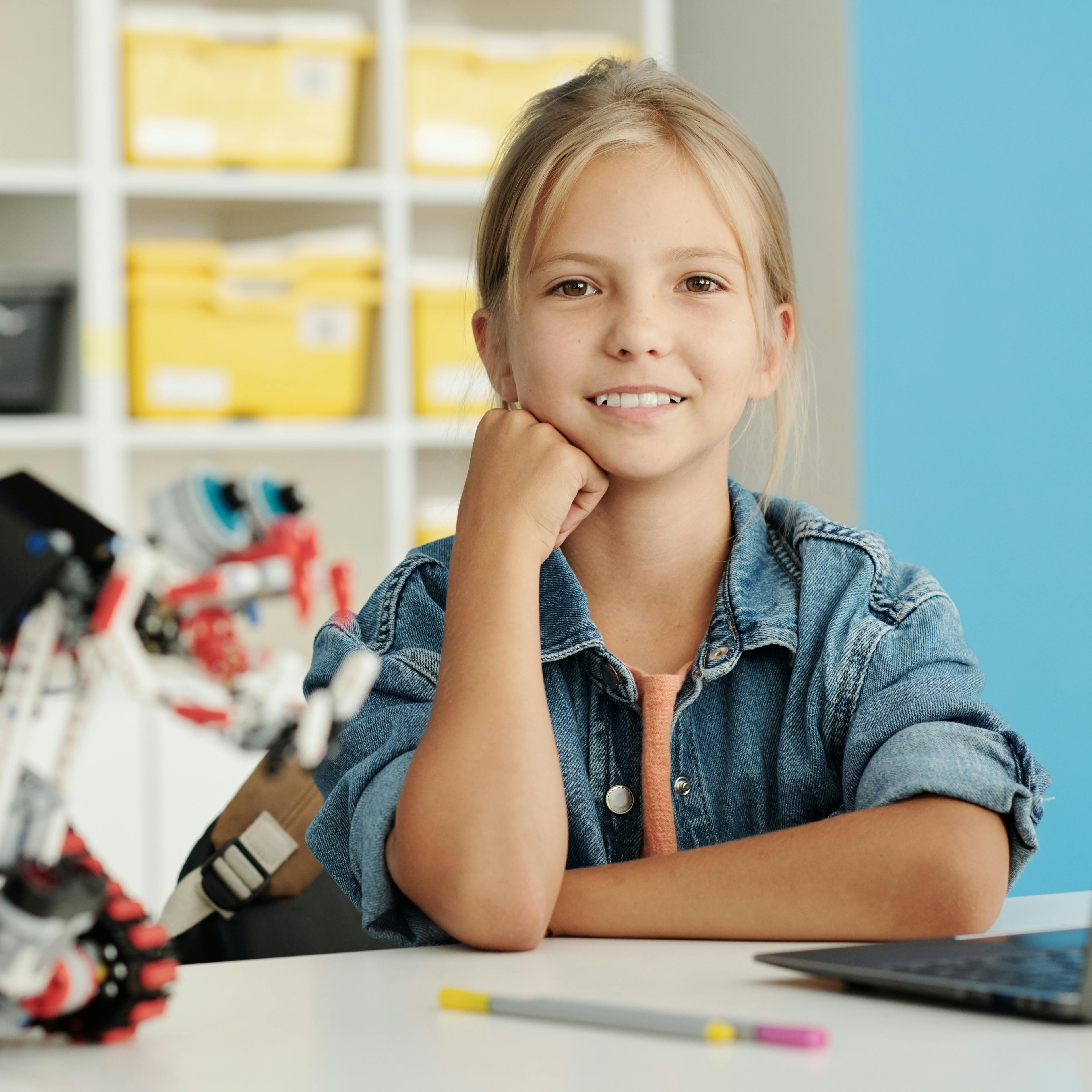 Girl with a science experiment