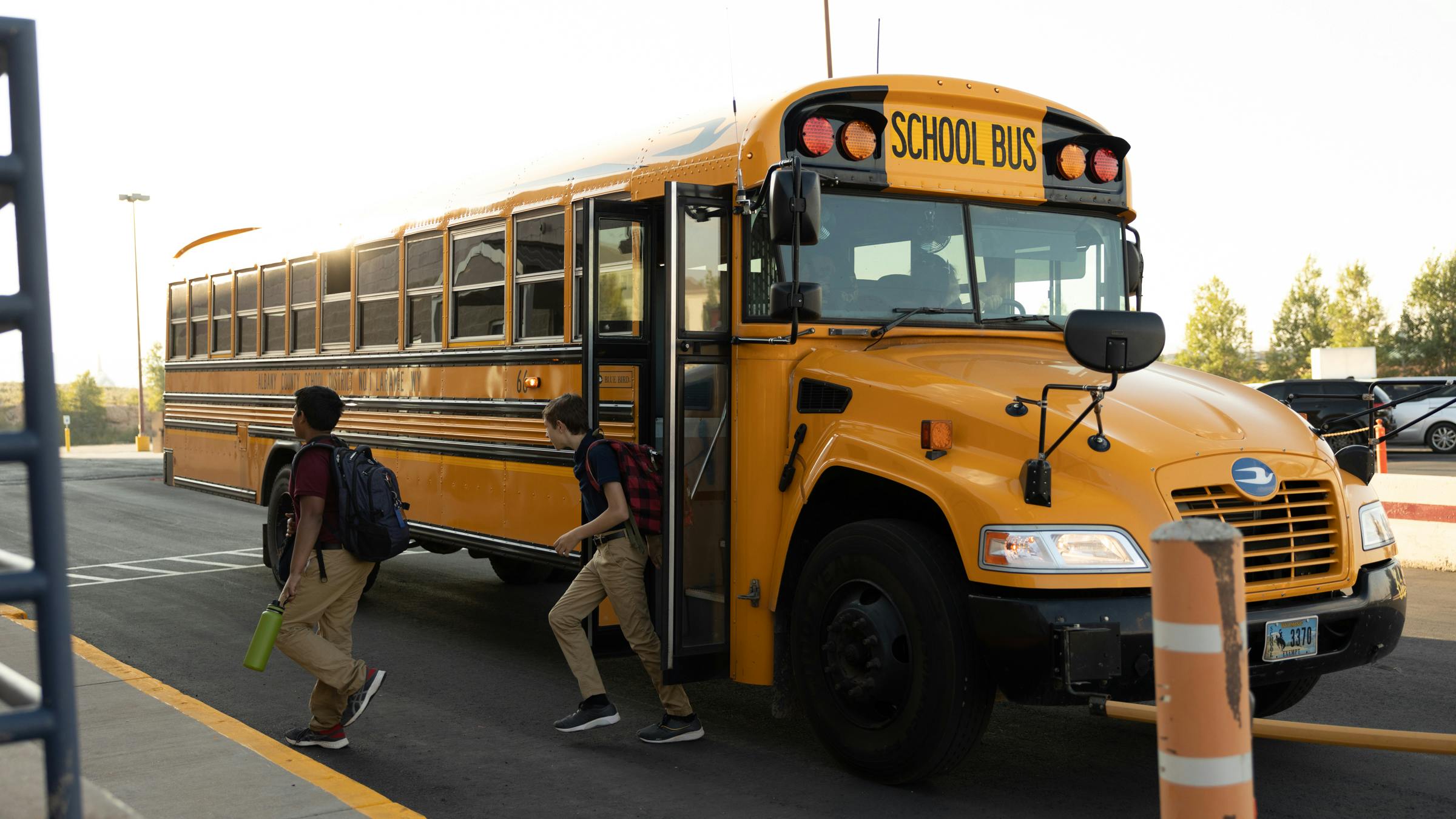 School bus arriving  