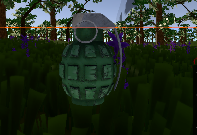 Grenade rendered in Unity game engine