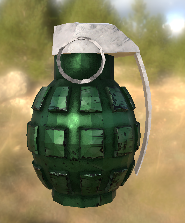 3D low-poly Model of a grenade made for a videogame