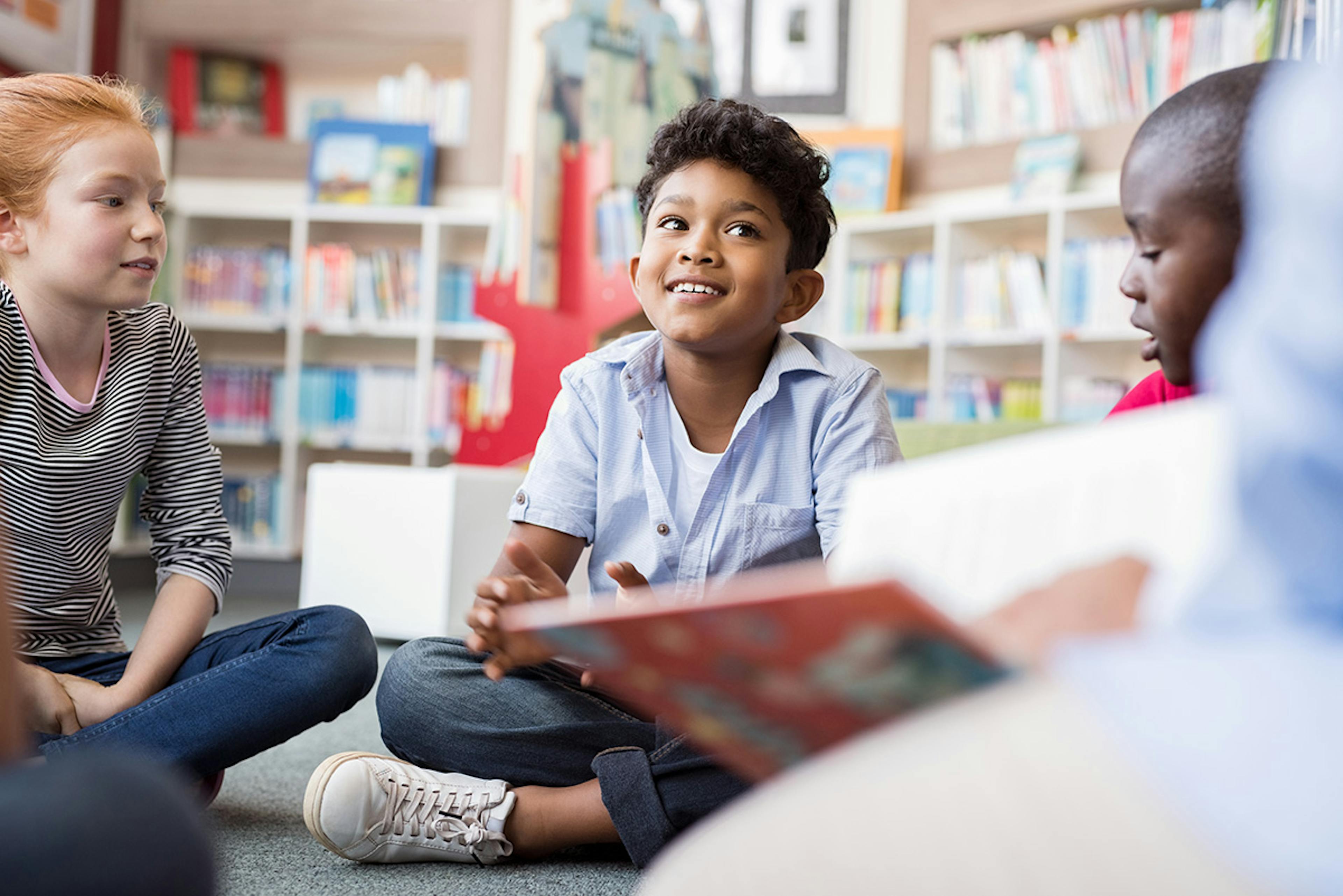 School age kids reading