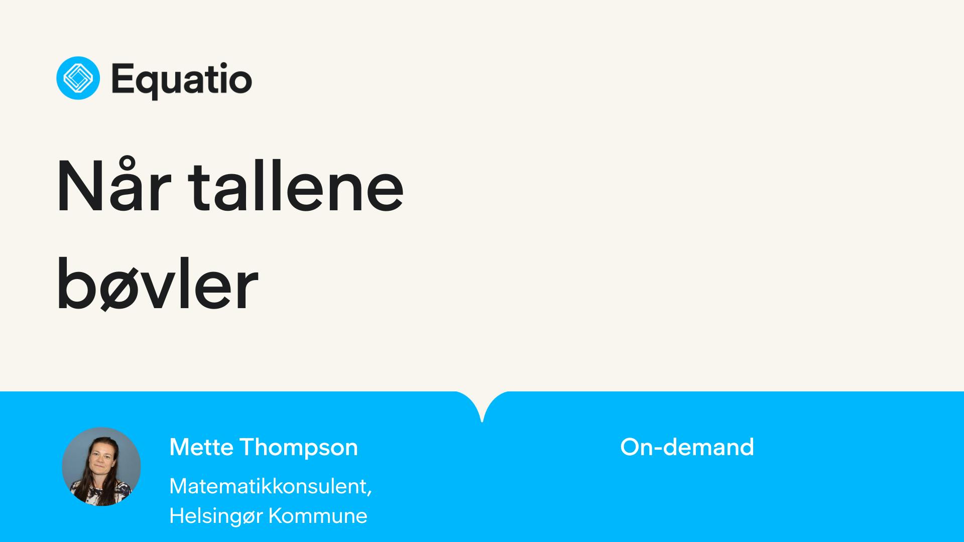 Webinar Når tallene bøvler