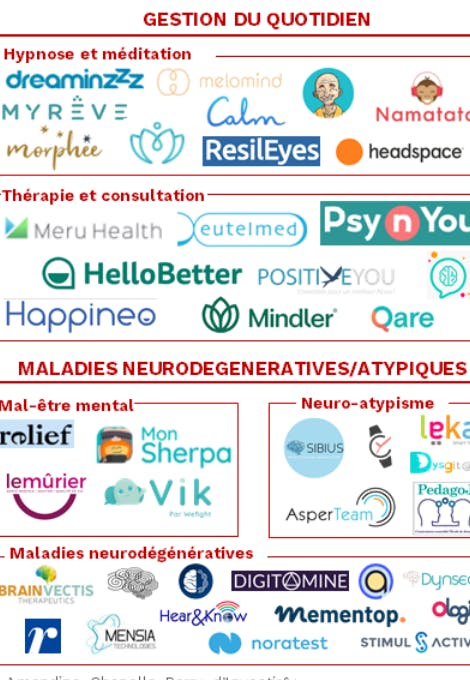 Le mapping des startups dédiées à la santé mentale
