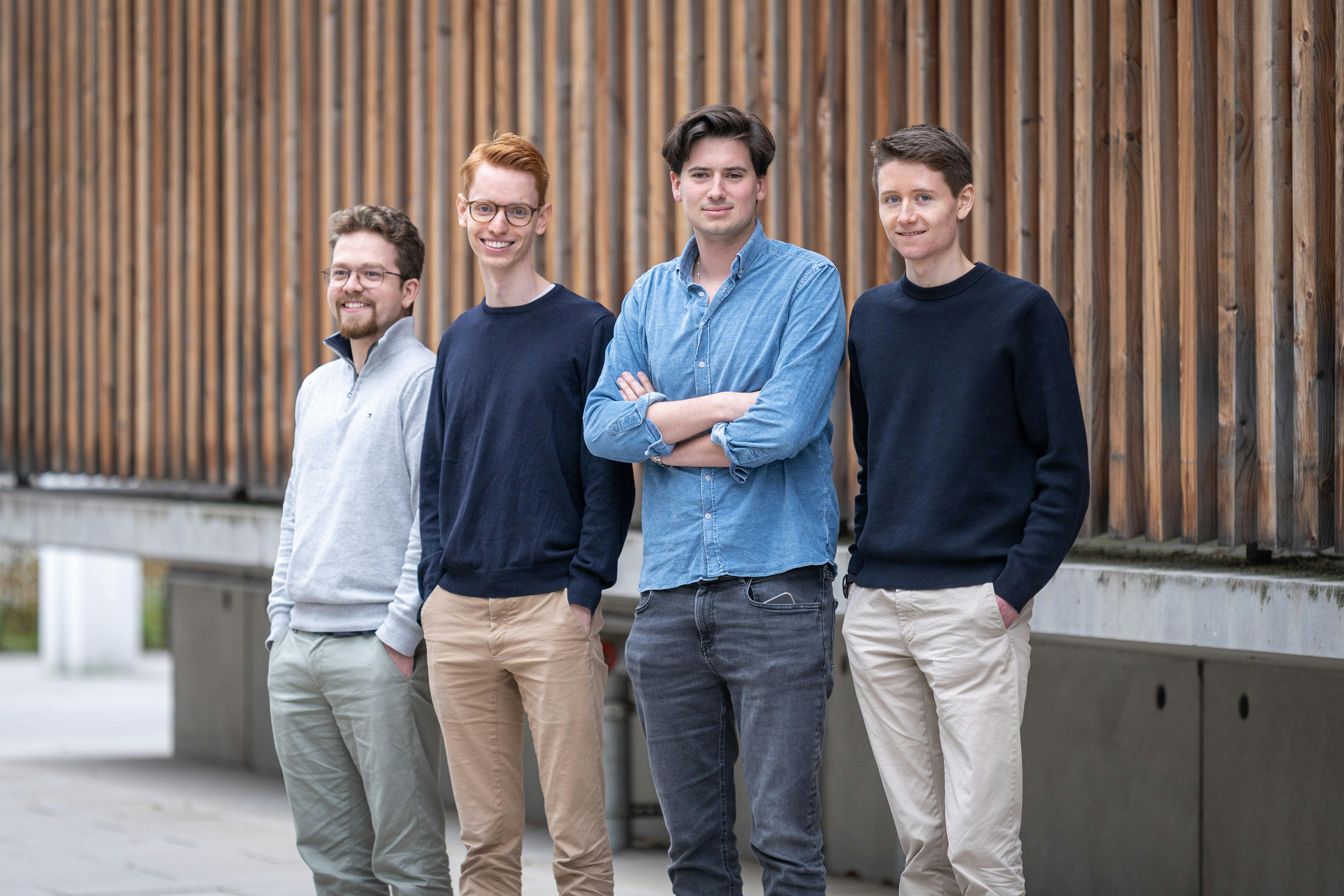 The Knowunity Founders: Yannik Prigl, Gregor Weber, Benedict Kurz, and Lucas Hild (from left).