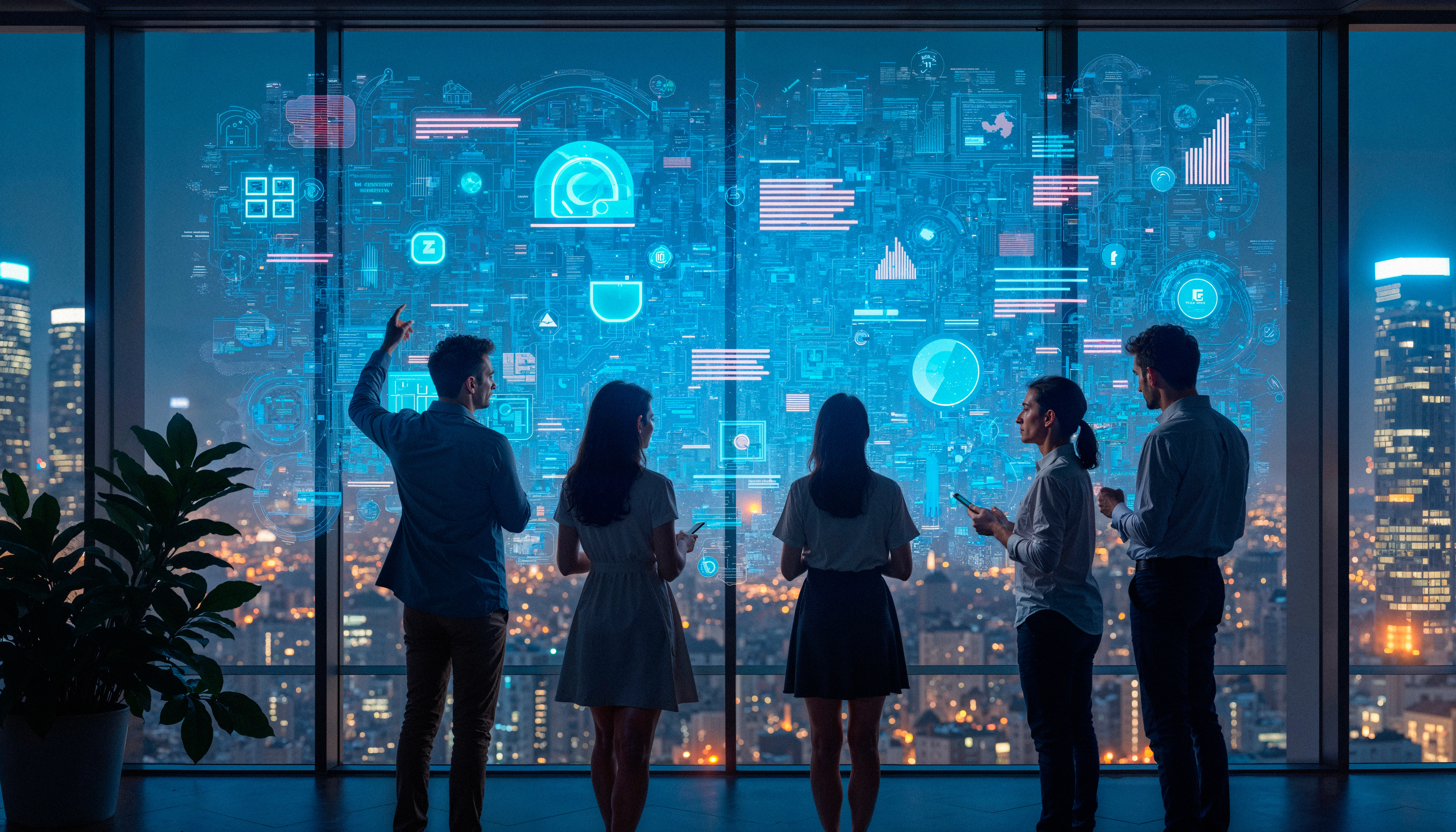 people working in an IT digital environment