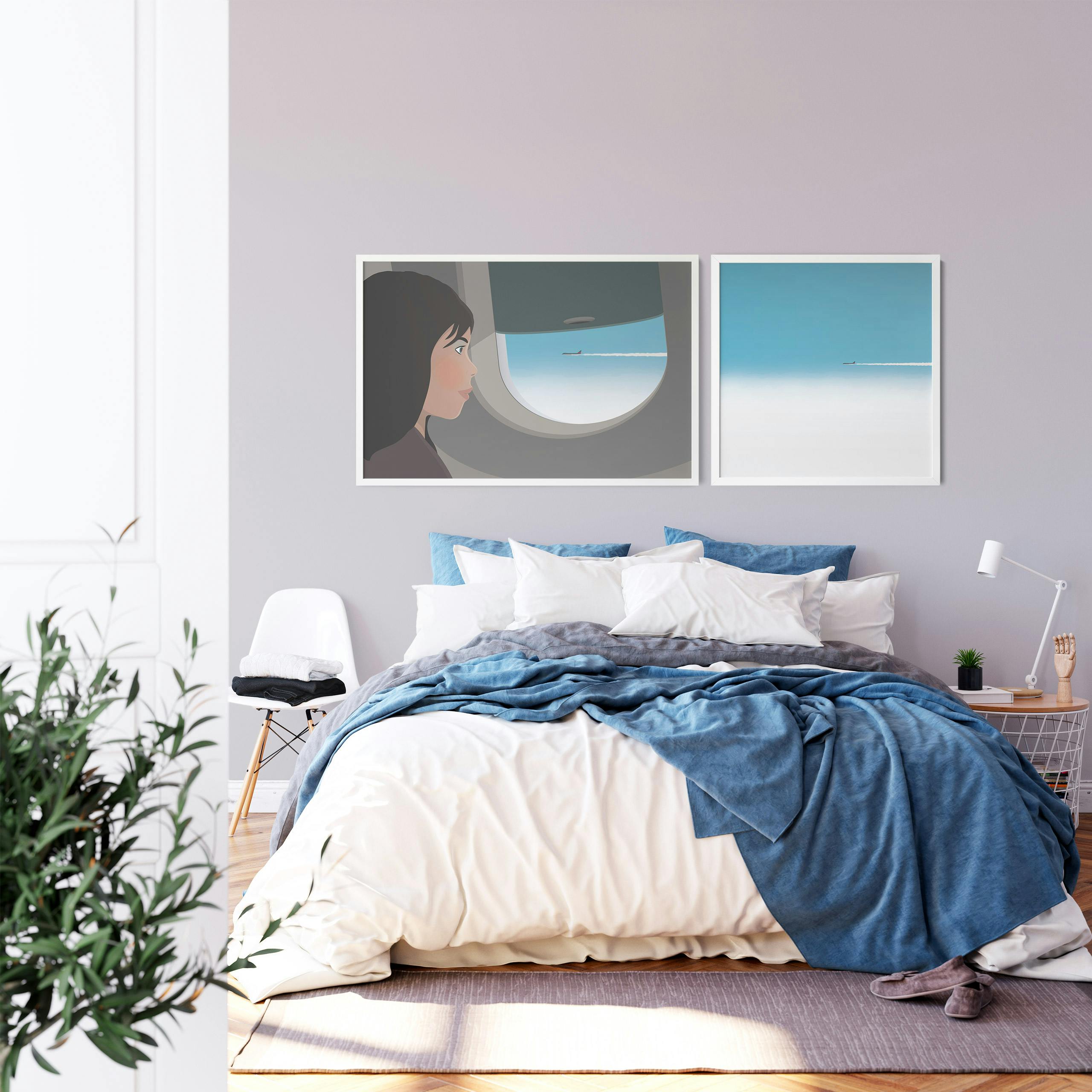 Window seat view illustration by Xavier Wendling. Art prints available in my RedBubble store.