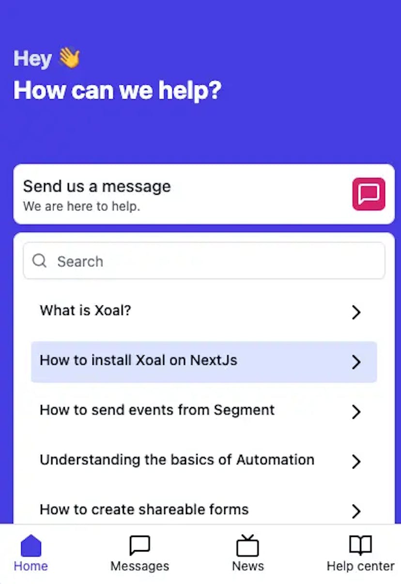 Automate messaging via message widgets