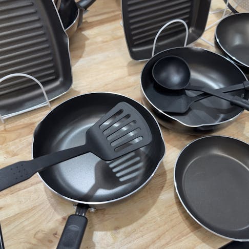 Teflon coated pans. Image Credit: Shutterstock.com/socrates471