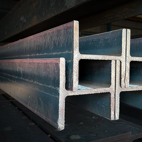 Steel beams. Image Credit: Shutterstock.com/saweang.w