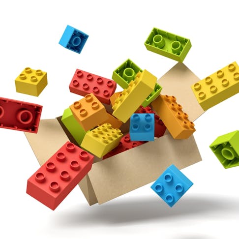ABS plastic toy blocks. Image Credit: Gearstd/Shutterstock.com