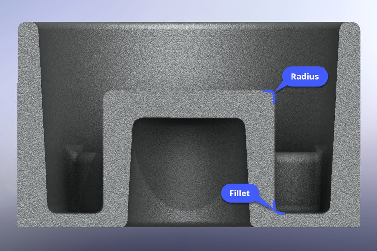 Examples of fillets and radii in part