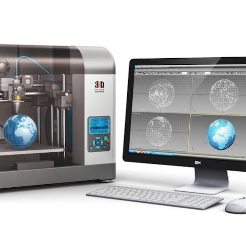 3D printing software on a screen. Image Credit: Shutterstock.com/Oleksiy Mark