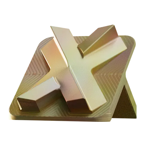 Image of an aluminum stand with a gold chromate conversion finish.