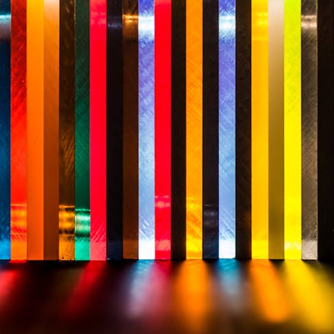 Colorful cast acrylic sheets. Image Credit: Shutterstock.com/Roberto Sorin