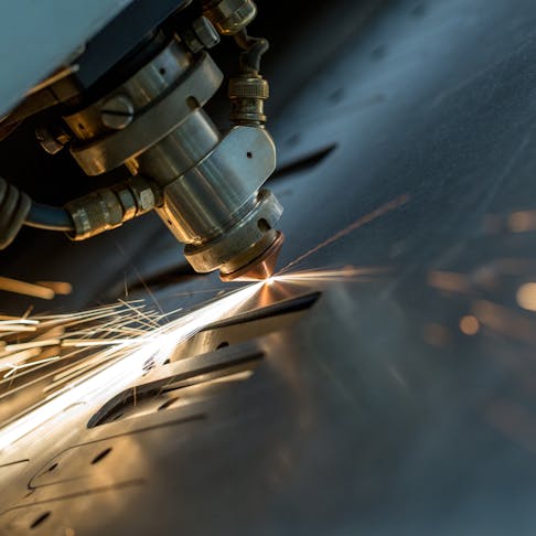 Sheet metal laser cutting. Image Credit: Shutterstock.com/Guryanov Andrey