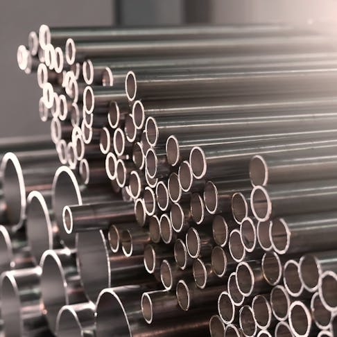Stainless steel pipes. Image Credit: Shutterstock.com/ThomsonD