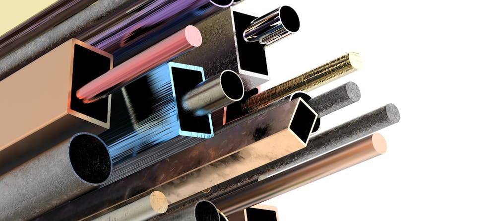 steel bars and beams