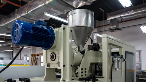 Plastic injection molding machine. Image Credit: Shutterstock.com/mofaez