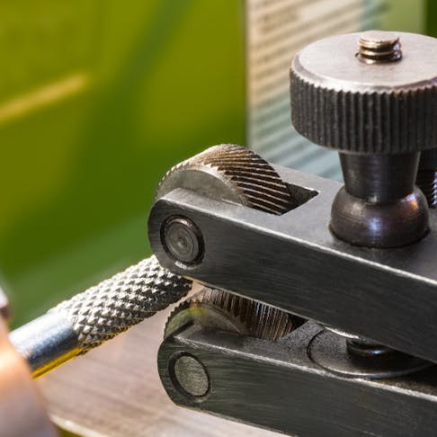 Two-wheel knurling tools. Image Credit: Shutterstock.com/KPixMining