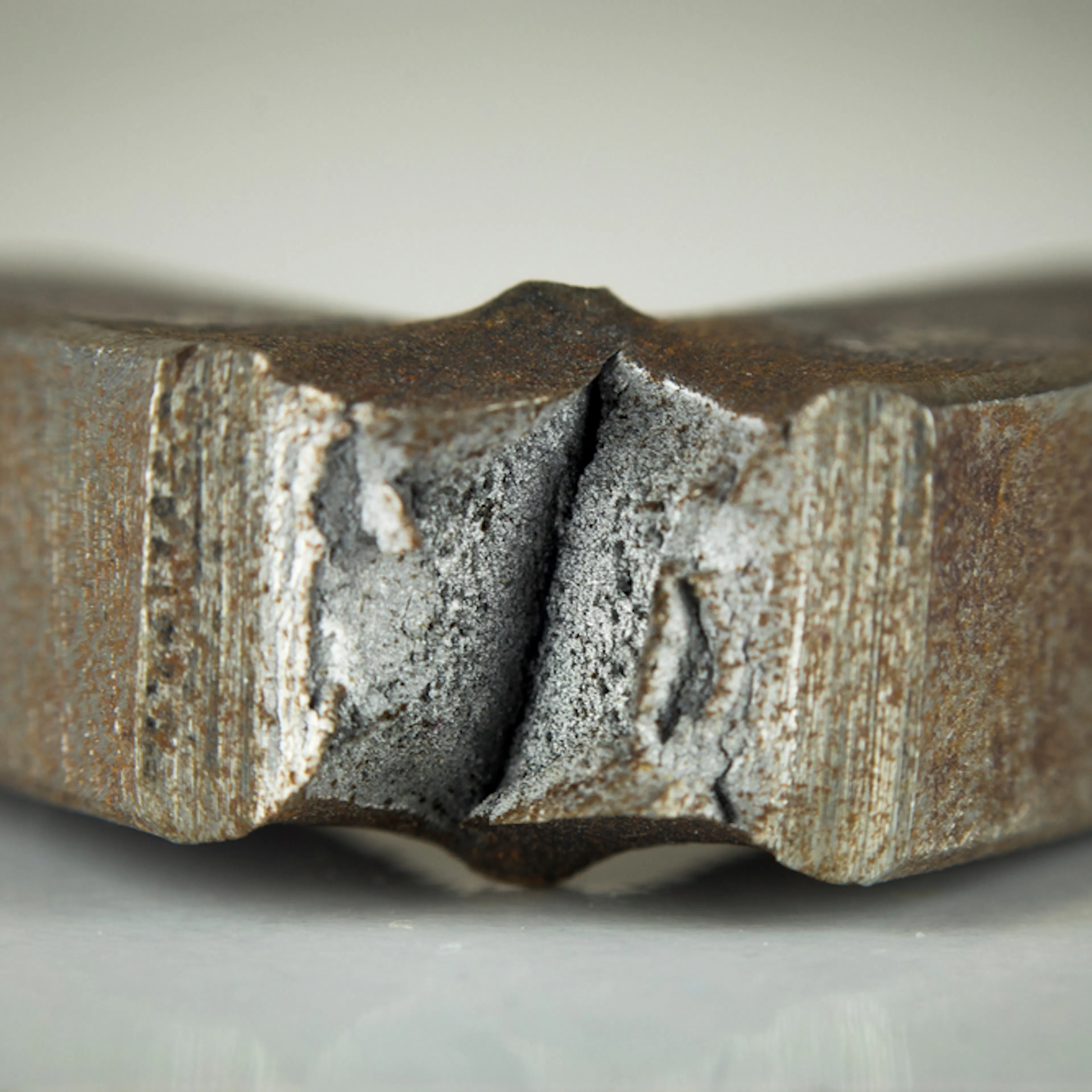 Low carbon steel that has been applied fracture test. Image Credit: Shutterstock.com/bartu
