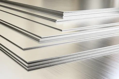 Stainless steel material. Image Credit: Shutterstock.com/SimoneN