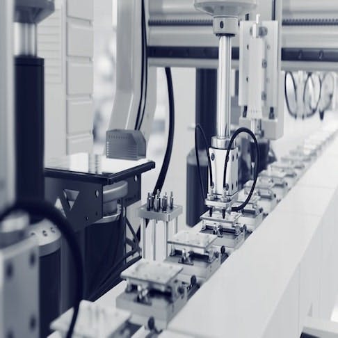 CNC line production of industrial products - Image Credit: Shutterstock/volodyar