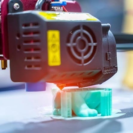 3D printer additive manufacturing and robotic automation technology. Image Credit: Shutterstock.com/asharkyu