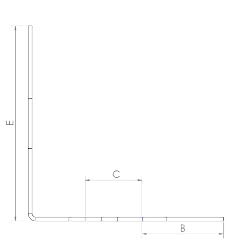 Simple bend sheet metal part dimensions